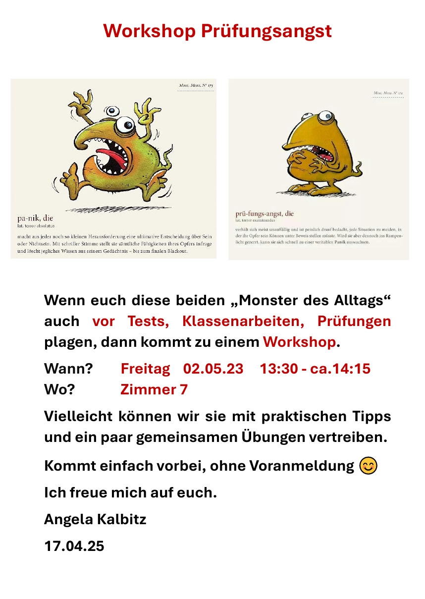 Workshop Prüfungsangst
